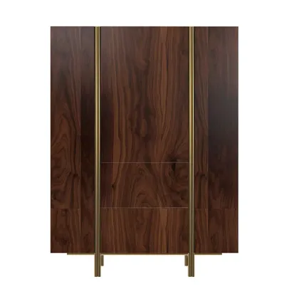 Picture Timeless cabinet - brass, walnut veneer, marble - Outline