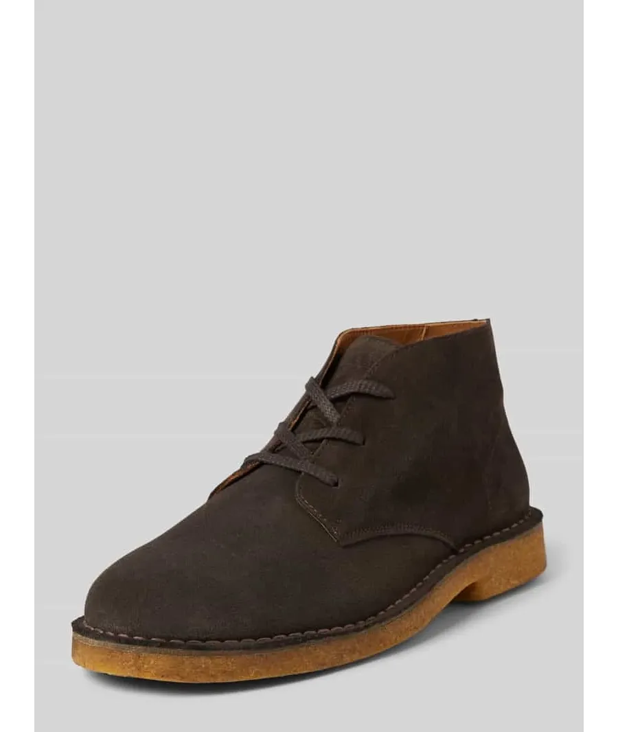 obrazek 1 Buty skórzane sznurowane z ozdobnymi szwami model ‘RIGA’