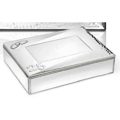Zdjęcie Eleganckie srebrne pudełko 10х15х4 cm na 25 rocznicę ślubu