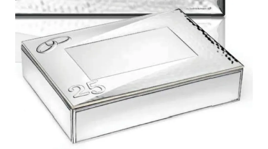 obrazek 1 Eleganckie srebrne pudełko 10х15х4 cm na 25 rocznicę ślubu