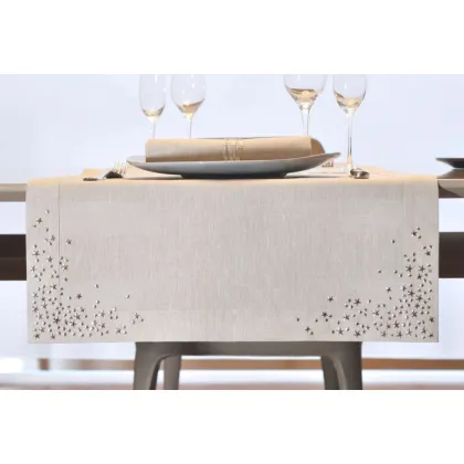Picture A unique table runner made of Stelline linen