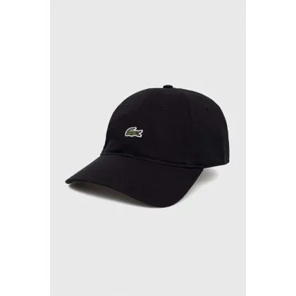 Zdjęcie Lacoste czapka z daszkiem bawełniana kolor czarny z aplikacją RK0491-031