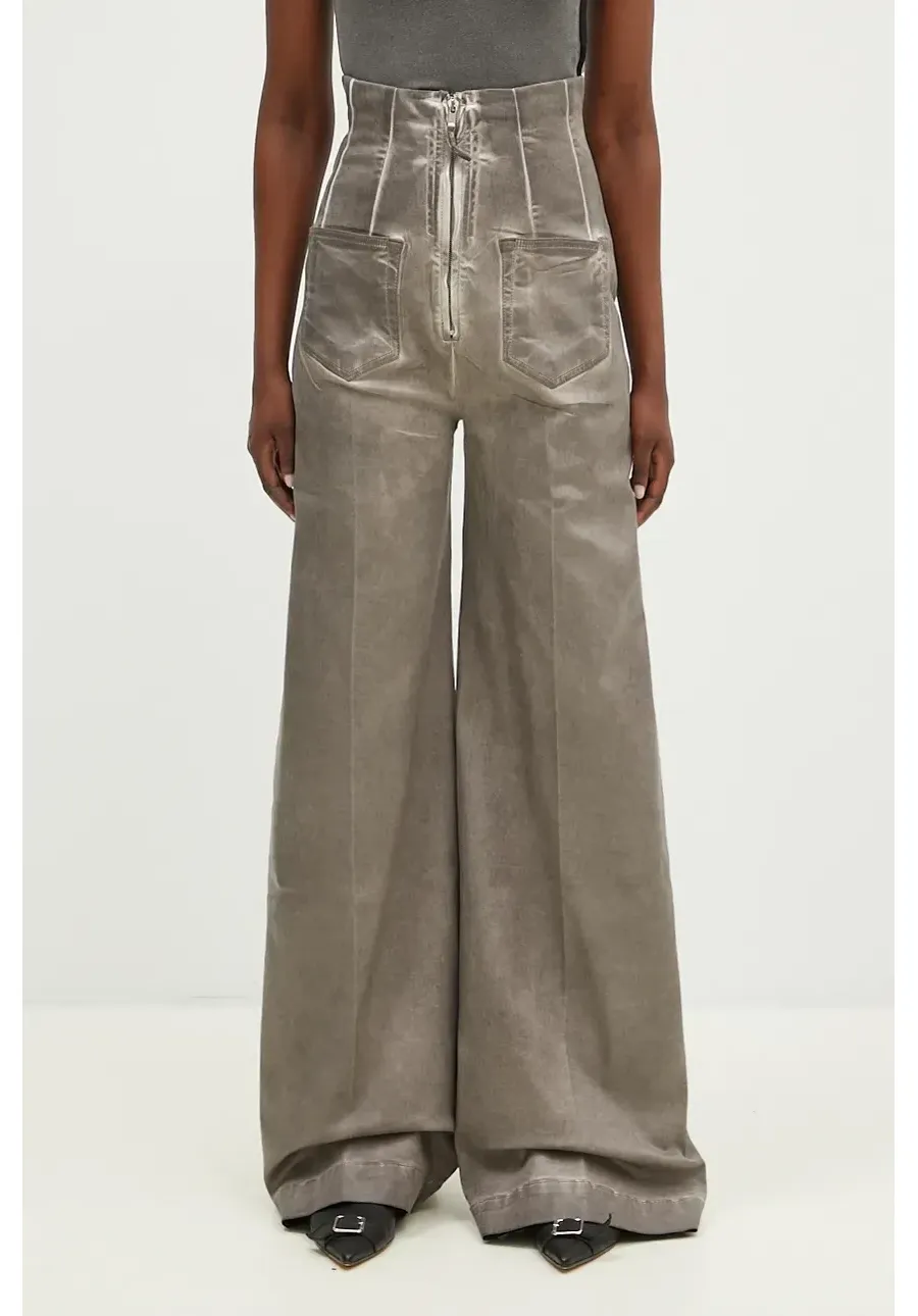 obrazek 1 Rick Owens jeansy Dirt Cooper damskie kolor szary DS02D2303.HSCF
