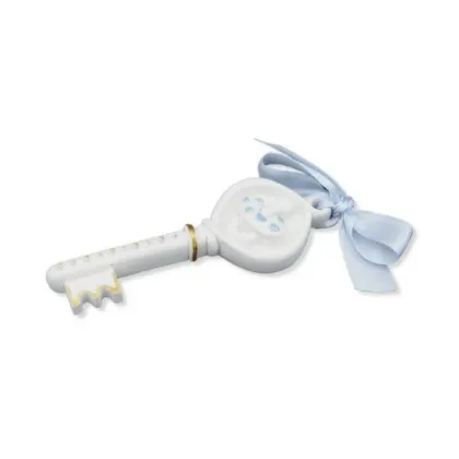 Picture A unique sculpture - a key of fortune with a blue ribbon