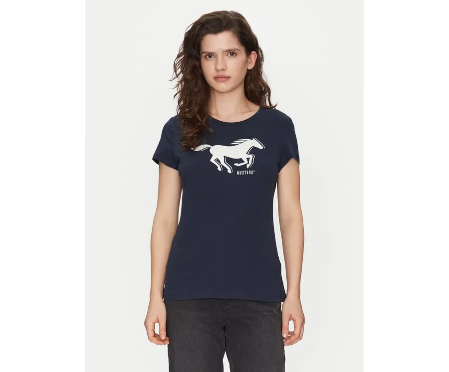 obrazek 1 Mustang T-Shirt Loa 1016136 Granatowy Slim Fit