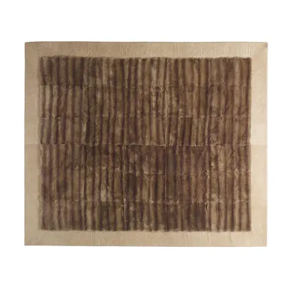 Picture Carpet 3x2.5m - leather edge, rex rabbit fur interior - Ulivi Salotti