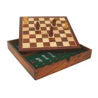 Zdjęcie Drewniana plansza szachowa z magnetycznymi figurkami szachowymi G-1220CM