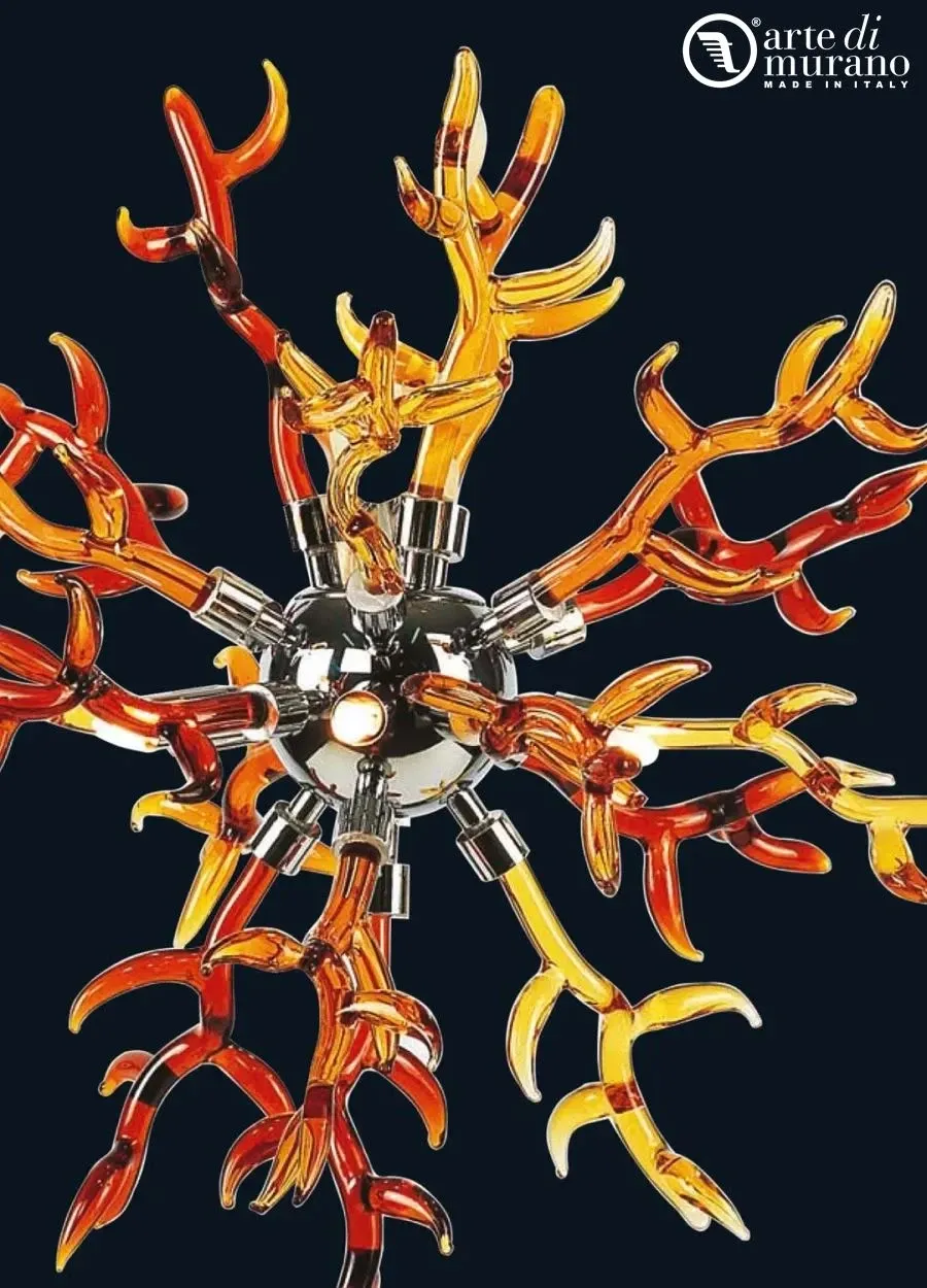 obrazek 1 Urokliwa lampa sufitowa ze szkła Murano na 8 żarówek