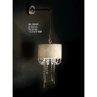 Picture Wall lamp with a lampshade with Asfour and Murano gold drops - Il Paralume Marina