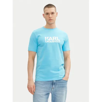 Zdjęcie KARL LAGERFELD T-Shirt 755087 552235 Błękitny Regular Fit