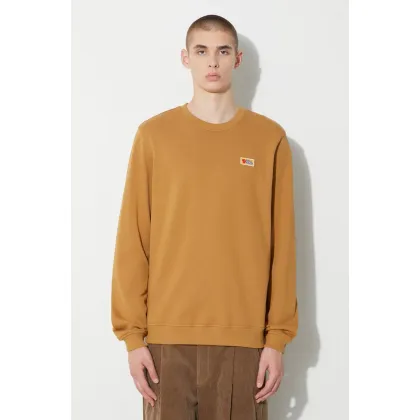 Zdjęcie Fjallraven bluza bawełniana Vardag męska kolor brązowy gładka