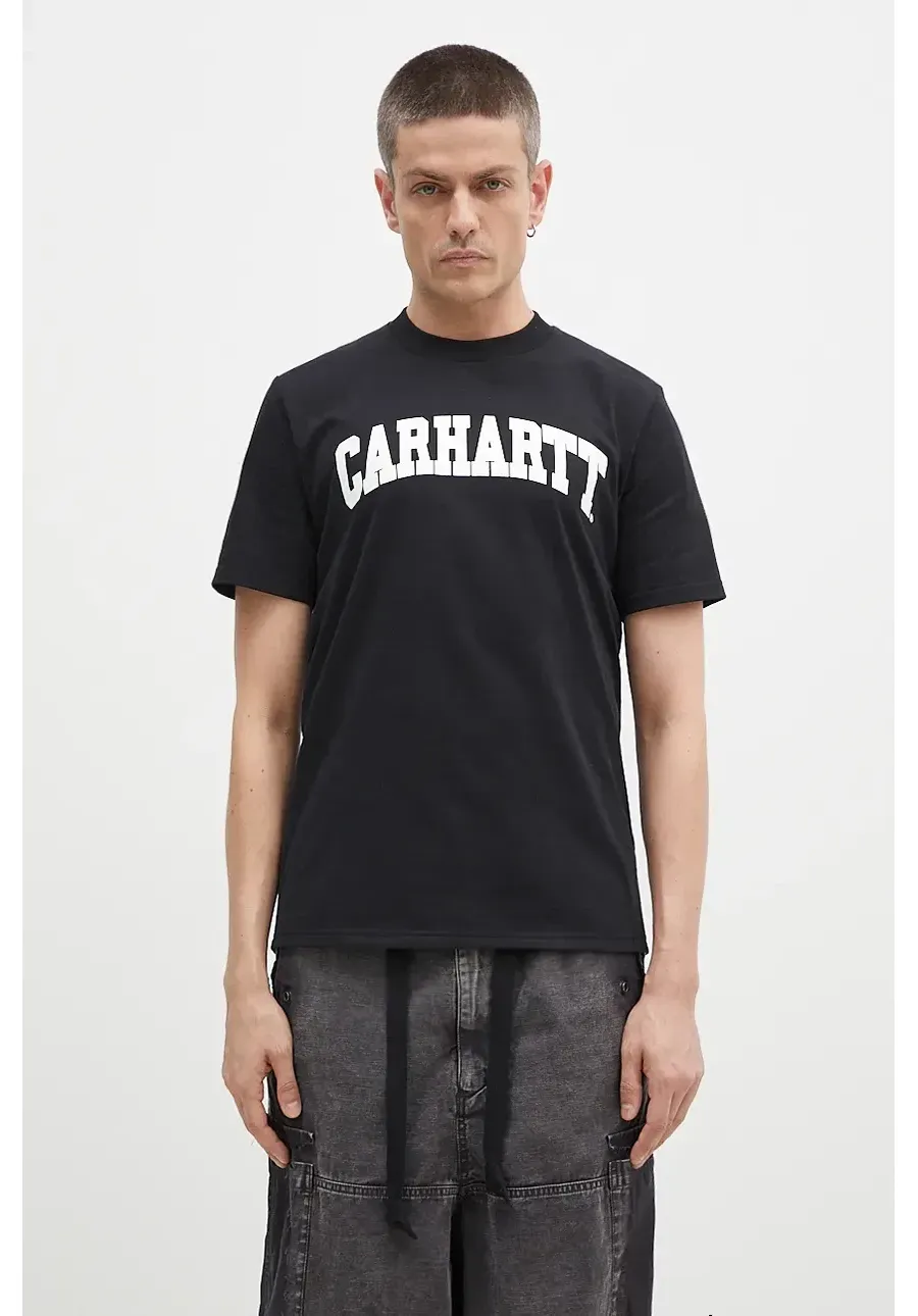 obrazek 1 Carhartt WIP t-shirt bawełniany S/S University męski kolor czarny z nadrukiem I034851.0D2XX