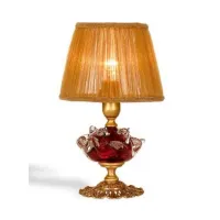 Picture Small table lamp with a crystal rose and a double fabric shade - Il Paralume Marina