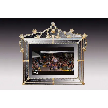 Zdjęcie Stylowe weneckie lustro Murano - obramowanie telewizora