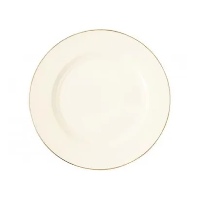 Zdjęcie Kremowy porcelanowy okrągły półmisek zdobiony złotą obwódką – Tettau