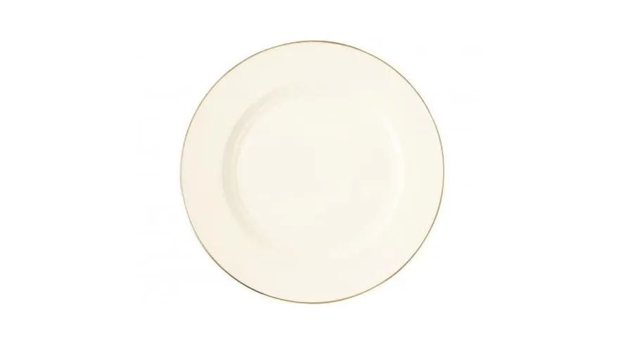 obrazek 1 Kremowy porcelanowy okrągły półmisek zdobiony złotą obwódką – Tettau