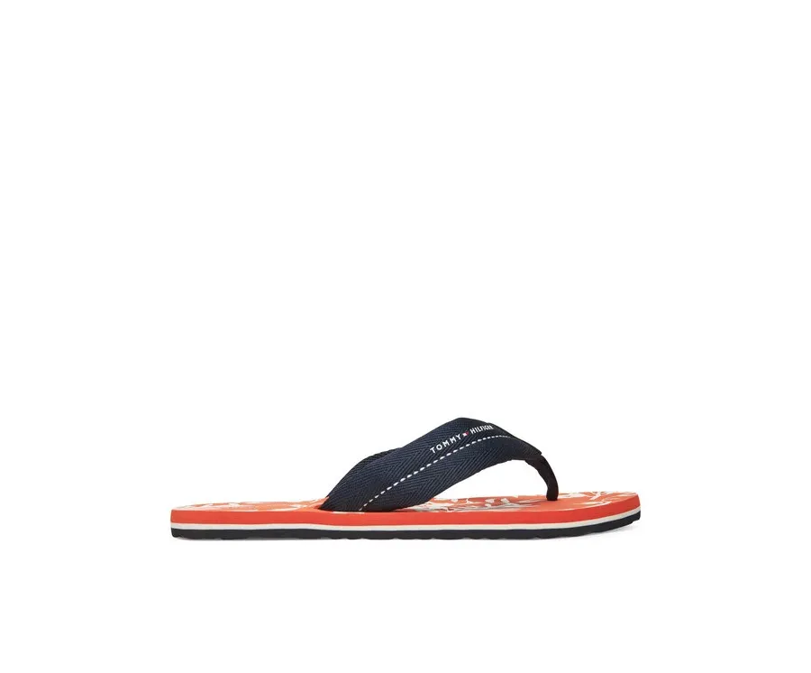 obrazek 1 Tommy Hilfiger Japonki Hilfiger Flw Print Beach Sandal FM0FM05507 Granatowy