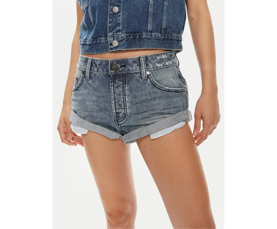 obrazek 1 One Teaspoon Szorty jeansowe Bandit 24934A Niebieski Relaxed Fit