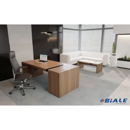 Zdjęcie Solidne biurko gabinetowe Edo z kontenerem w dwóch wariantach wymiarowych