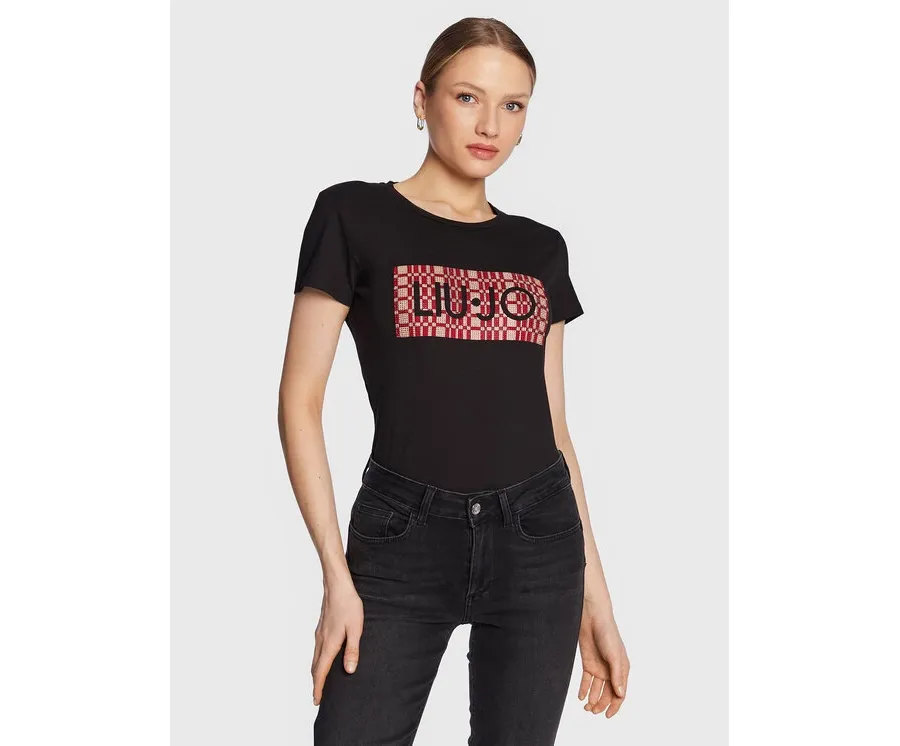obrazek 1 Liu Jo T-Shirt WA3467 JS923 Czarny Regular Fit