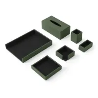 Zdjęcie Fantastyczny komplet 6 akcesoriów skórzanych na biurko