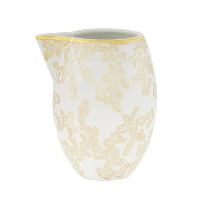 Picture Caillouté white porcelain milk jug with unique gold pattern - Vista Alegre