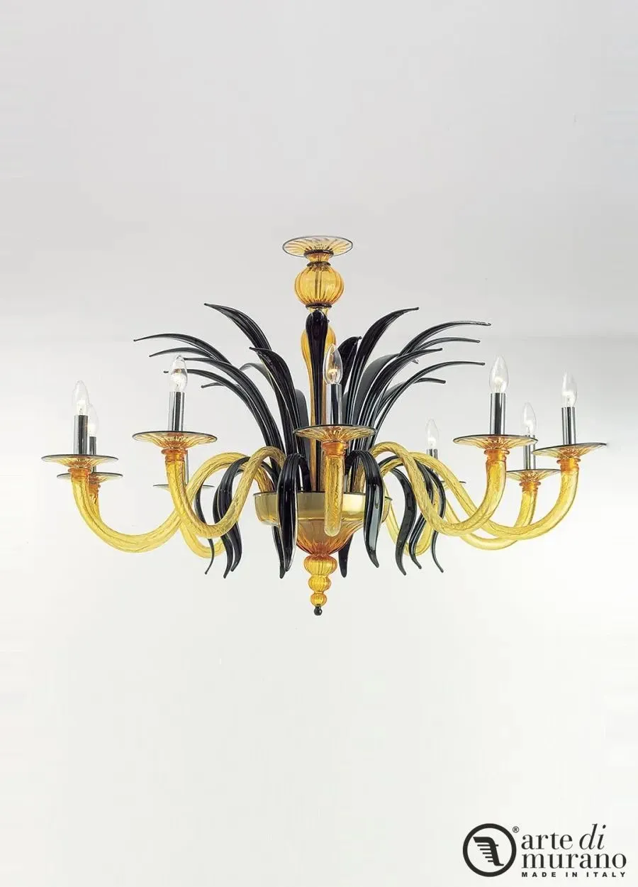 obrazek 1 Salonowy żyrandol na 12 żarówek ze szkła Murano