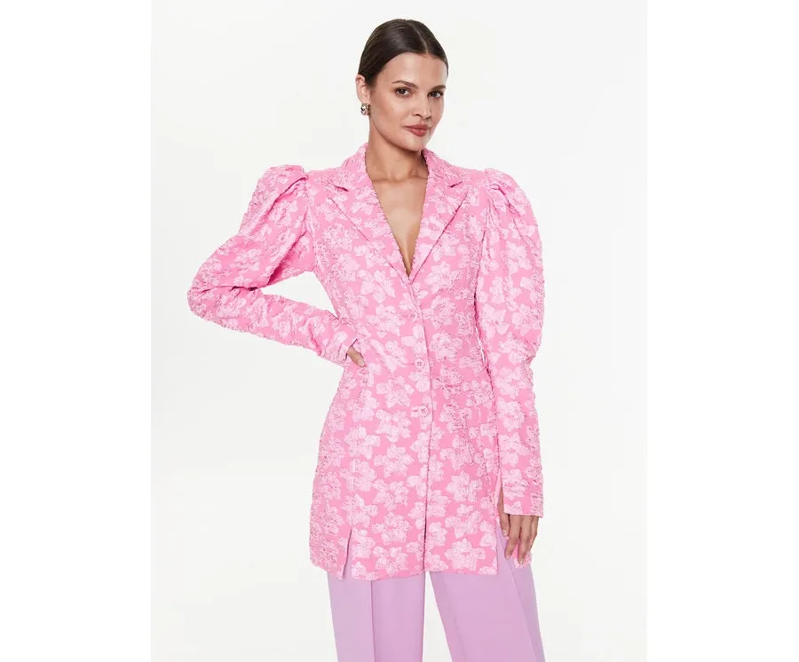 obrazek 1 ROTATE Marynarka Jacquard Fitted RT2394 Różowy Slim Fit