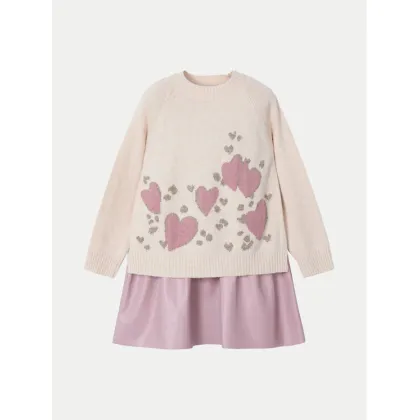 Zdjęcie Mayoral Komplet sweter i sukienka 4925 Beżowy Regular Fit