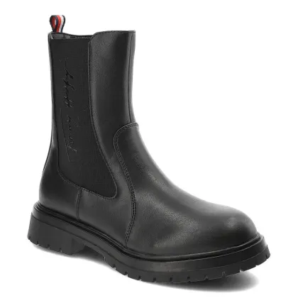 Zdjęcie Czarne Botki Tommy Hilfiger Modne Buty Damskie