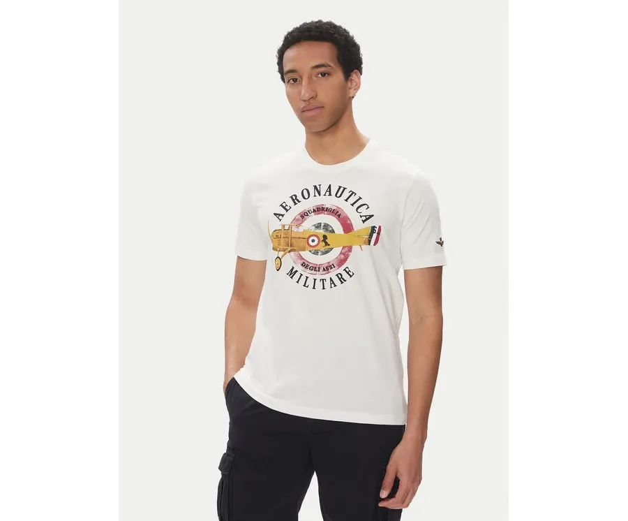 obrazek 1 Aeronautica Militare T-Shirt 251TS2414J641 Biały Regular Fit