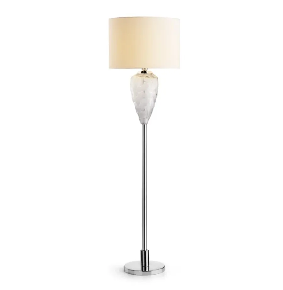 obrazek 2 Stylowa lampa stojąca z włoskiego kryształu z abażurem z tkaniny – Il Paralume Marina