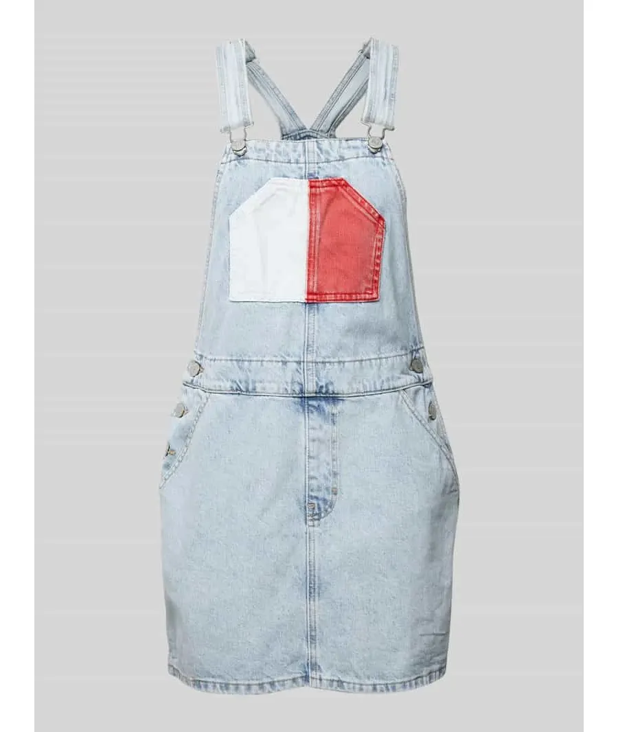 obrazek 1 Sukienka na szelkach z imitacji denimu model ‘DUNGAREE’