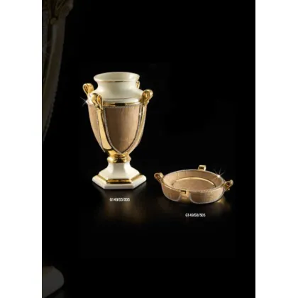 Picture Elegant ceramic ashtray in shades of brown and gold