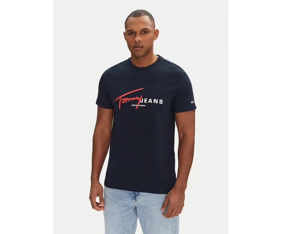 obrazek 1 Tommy Jeans T-Shirt Signature Dna DM0DM20817 Granatowy Regular Fit