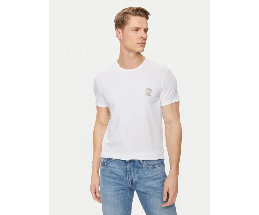 obrazek 1 Versace T-Shirt Medusa AUU01005 Biały Slim Fit