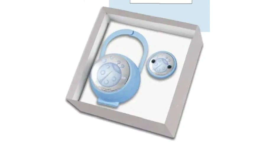 obrazek 1 Unikalny niebieski zestaw – klips i uchwyt na smoczek