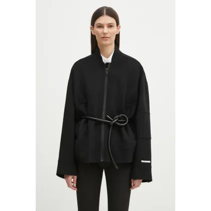 Zdjęcie Sportmax kurtka bomber wełniana Vitalba kolor czarny przejściowa oversize 2512081011600