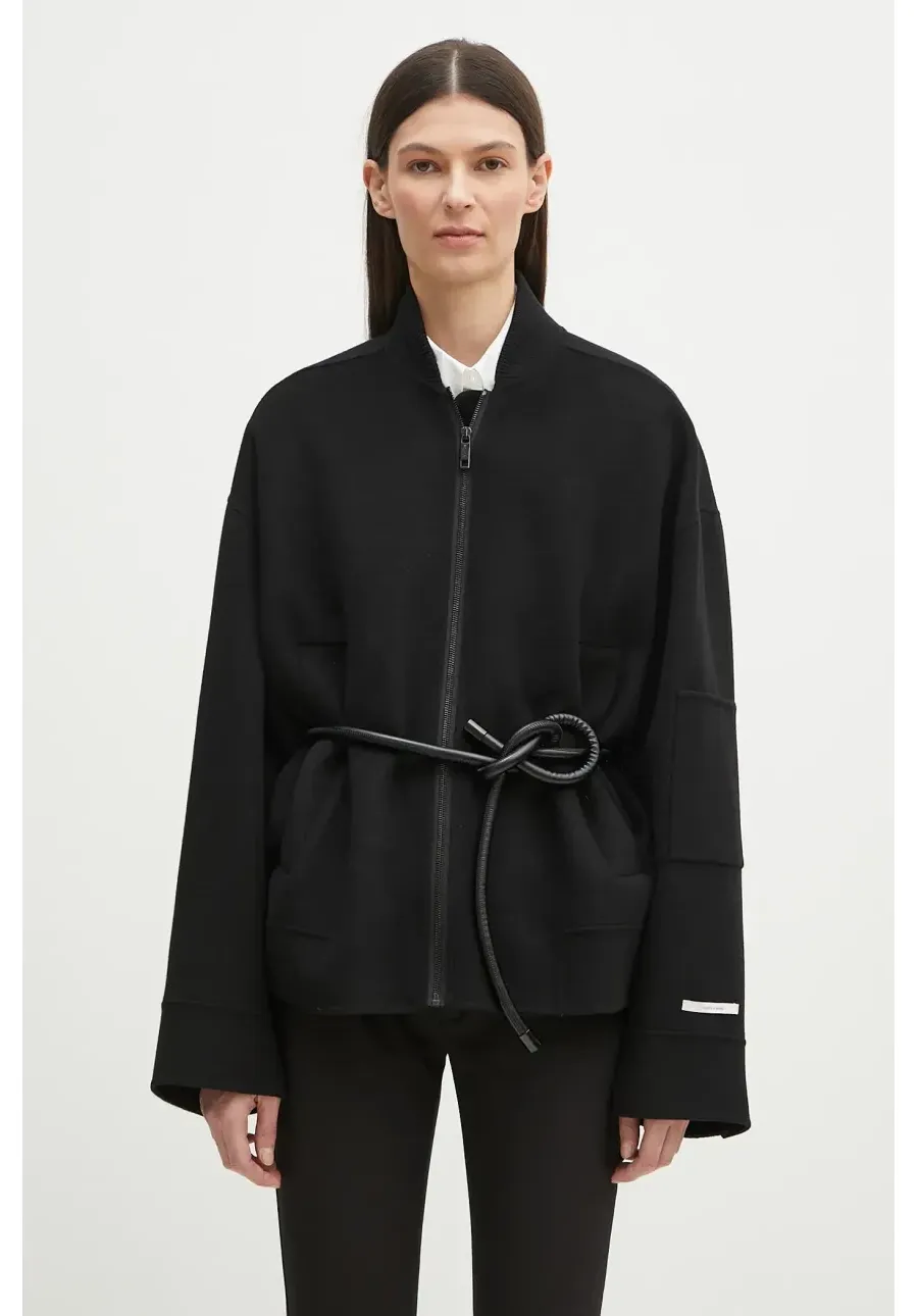 obrazek 1 Sportmax kurtka bomber wełniana Vitalba kolor czarny przejściowa oversize 2512081011600