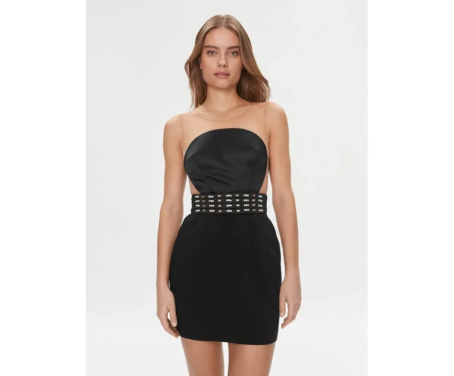 obrazek 1 Elisabetta Franchi Sukienka koktajlowa AB-443-37E2-3681 Czarny Slim Fit