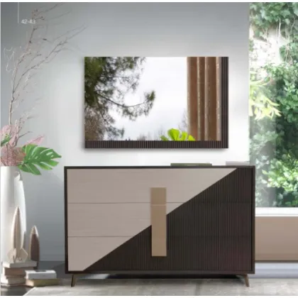 Zdjęcie Komoda fornirowana - brązowe, metalowe nogi - Casa + 39