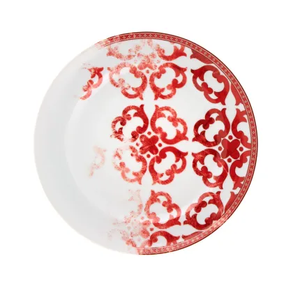 Zdjęcie Porcelanowy talerz deserowy Timeless z wyjątkowym czerwonym motywem dekoracyjnym - Vista Alegre