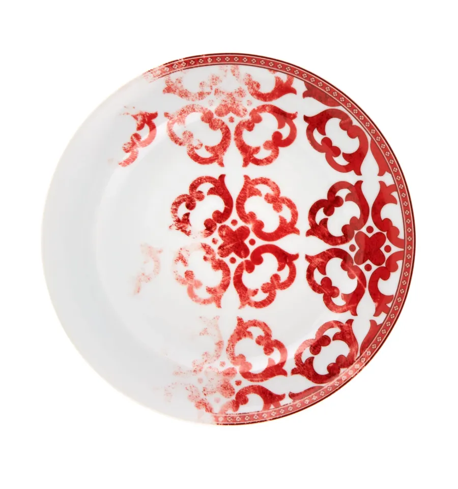 obrazek 1 Porcelanowy talerz deserowy Timeless z wyjątkowym czerwonym motywem dekoracyjnym - Vista Alegre