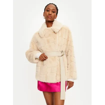 Zdjęcie TWINSET Futro 242TT2031 Beżowy Loose Fit