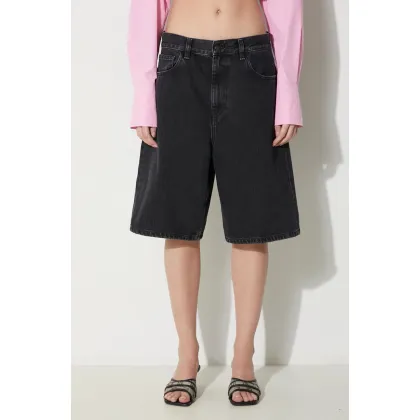 Zdjęcie Carhartt WIP szorty jeansowe Brandon Short damskie kolor czarny gładkie medium waist I031919.8906