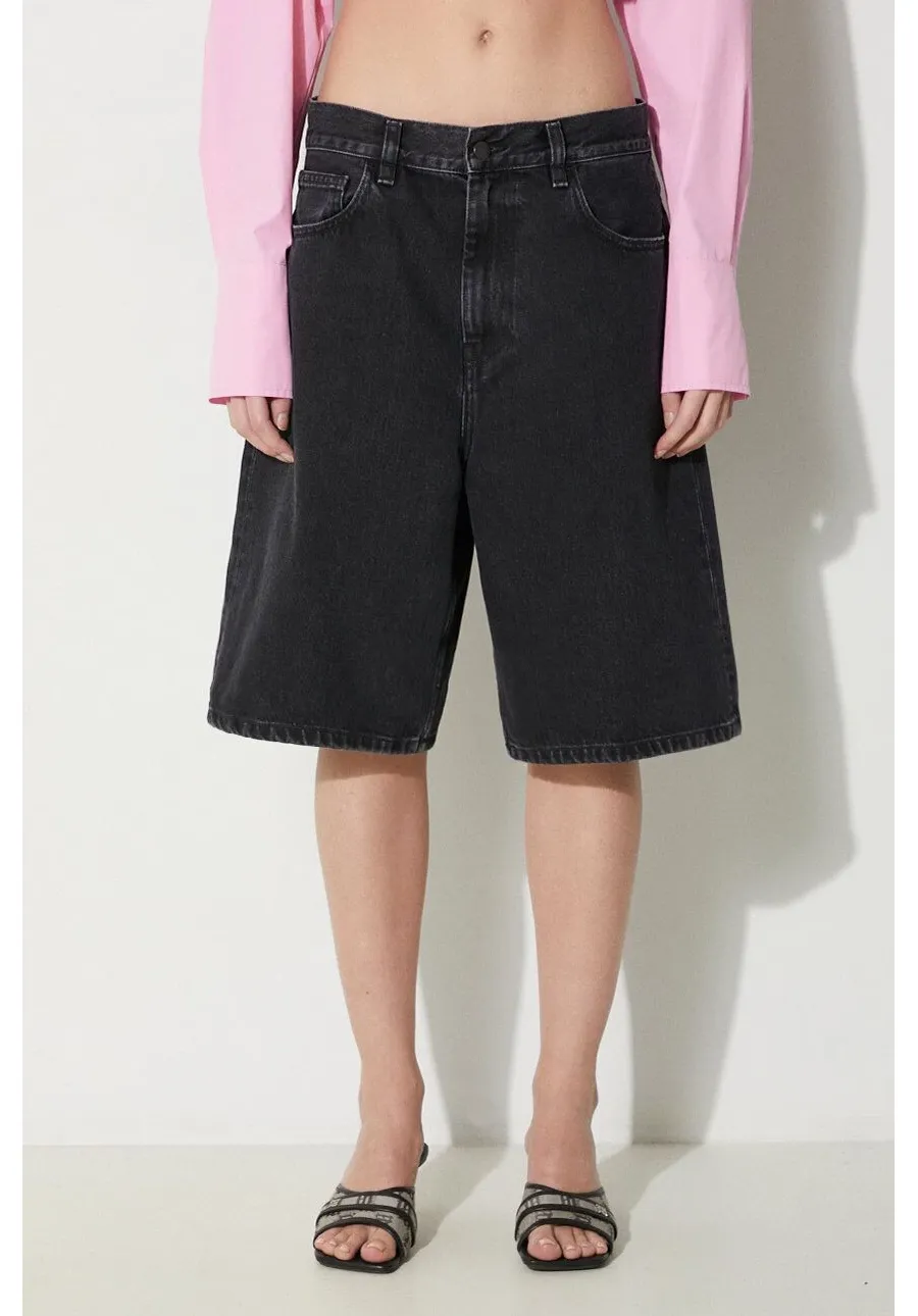 obrazek 1 Carhartt WIP szorty jeansowe Brandon Short damskie kolor czarny gładkie medium waist I031919.8906