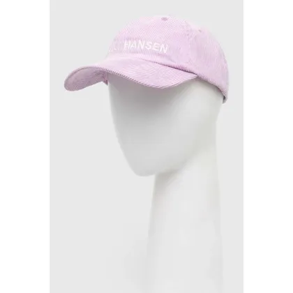 Zdjęcie Helly Hansen czapka z daszkiem sztruksowa Graphic Cap kolor różowy z aplikacją