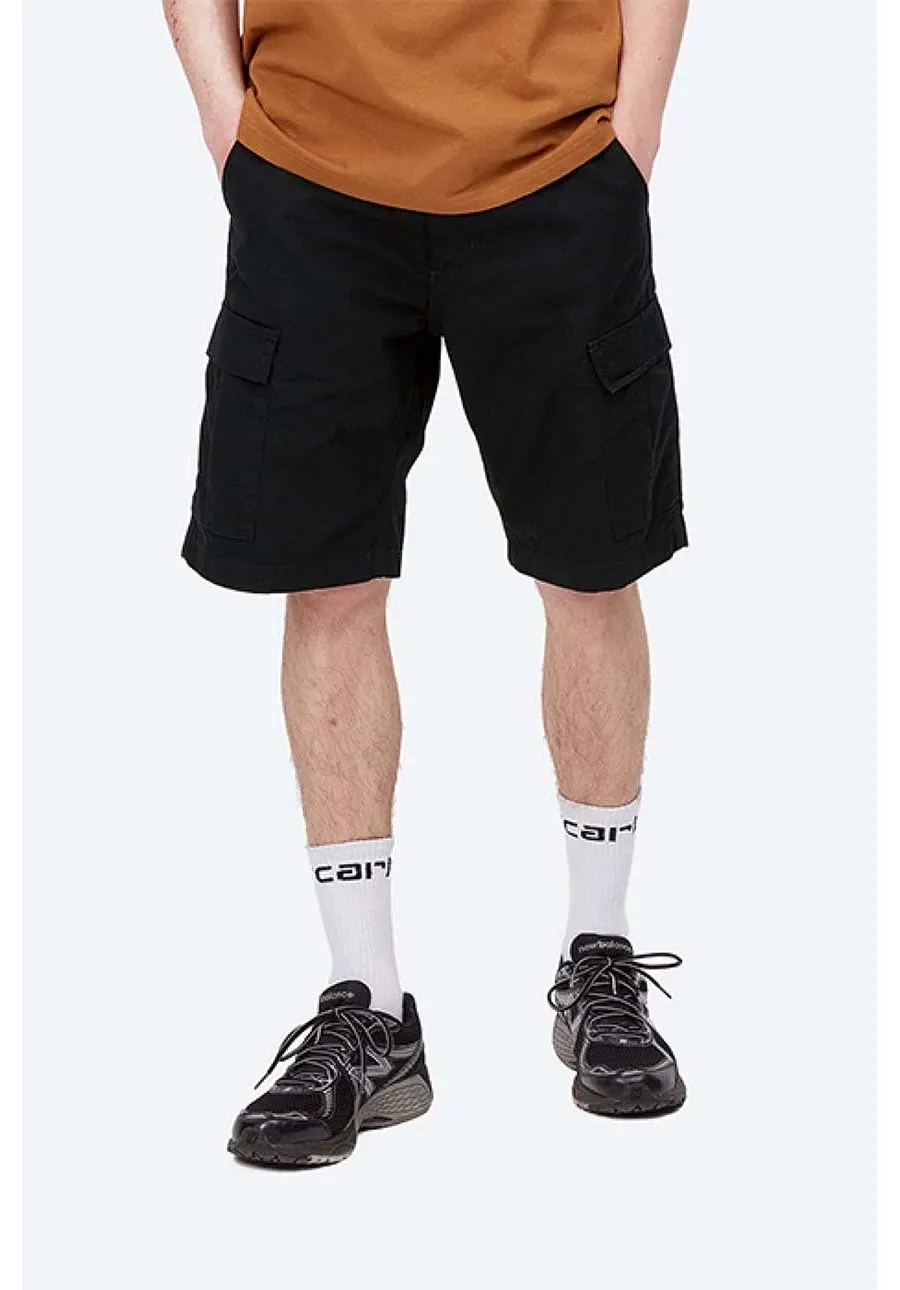 obrazek 1 Carhartt WIP szorty bawełniane kolor czarny gładkie I028245.BLACK-BLACK