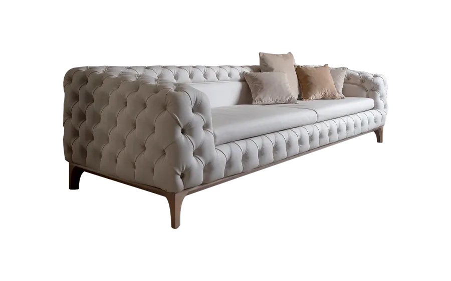 obrazek 2 Luksusowa 3-Osobowa Sofa, Konstrukcja Dębowa, Siedzisko Wyściełane Aksamitem - Bamax