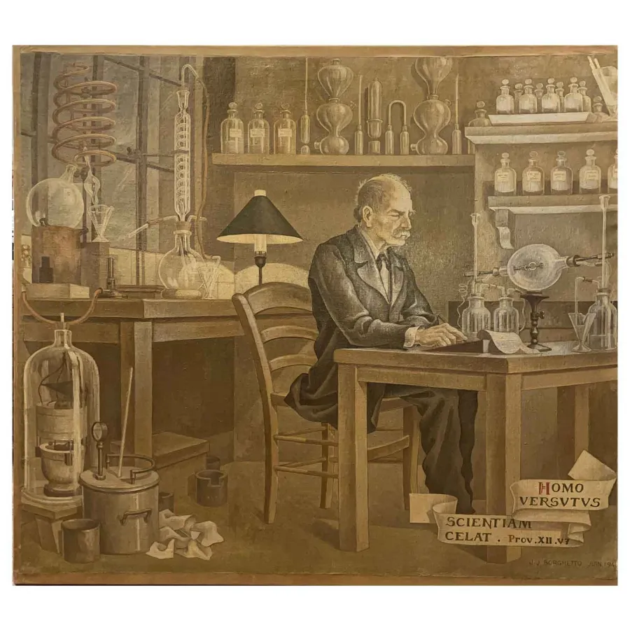 obrazek 2 Para francuskich obrazów rodzajowych 1945, Chemik i łowcy węży Borghetto JJ